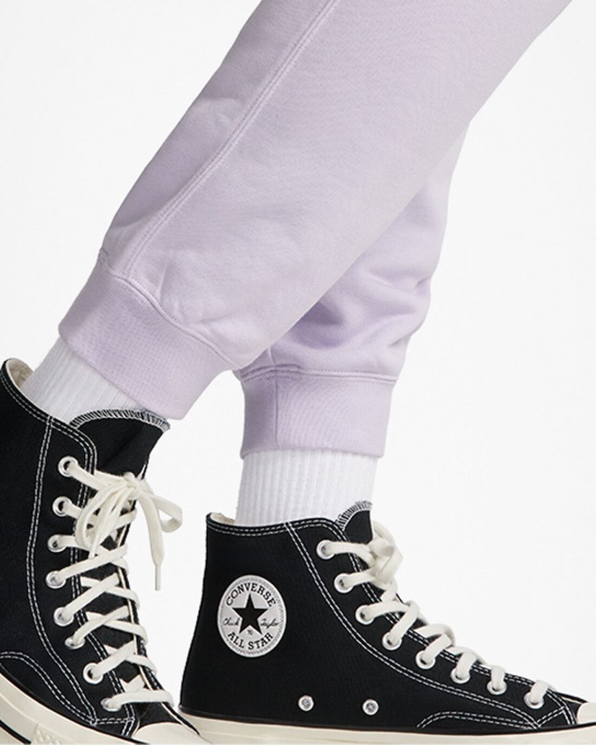 Calça De Moletom Converse Go-To Embroidered Star Chevron Standard Fit Fleece Masculino Roxo | PT X089435